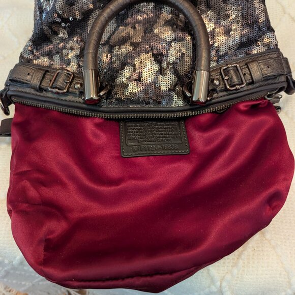 COACH OCELOT LEOPARD SEQUIN SOPHIA HANDBAG/ CROSSBODY BAG BRONZE #18638 - Picture 11 of 12